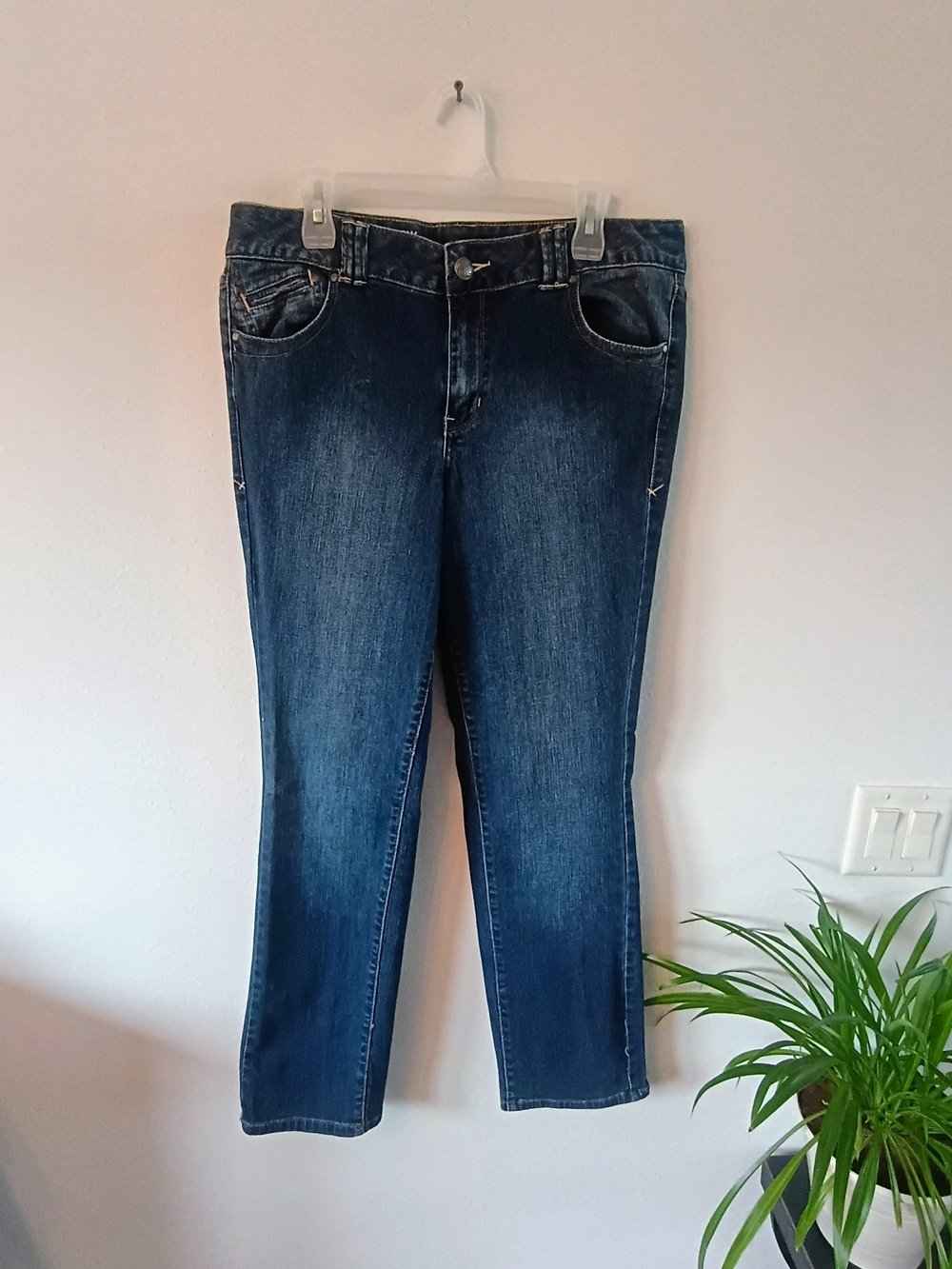 Lane Bryant Simply Straight Jeans Women's Size 18 Average Medium Wash Stretch De